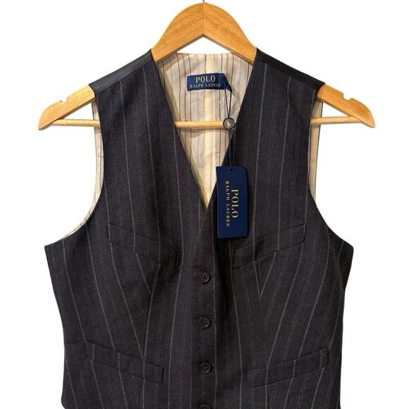 Polo Ralph Lauren Womens Wool Blend Glen Plaid Vest Size 8 Lined NWT - Picture 6 of 10